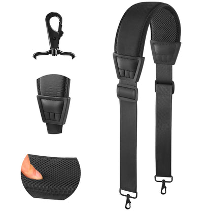 FIEIL 67" Universal Shoulder Strap, Mesh Thick Padded Bag Strap with Double Adjustable Buckles and Metal Hooks, Ideal for Briefcases, Computer Satchels, Crossbody Bags, Luggage(Breathable)