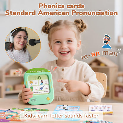 JoyCat Kids Learning Tablet, Learn to Read with 156 Pages, 600+ Words, 40+ Themes, 100+ Interactive Games, Phonics Talking Flash Cards, Screen-Free Toddler Learning Toys Gifts for 2-6 Year Old