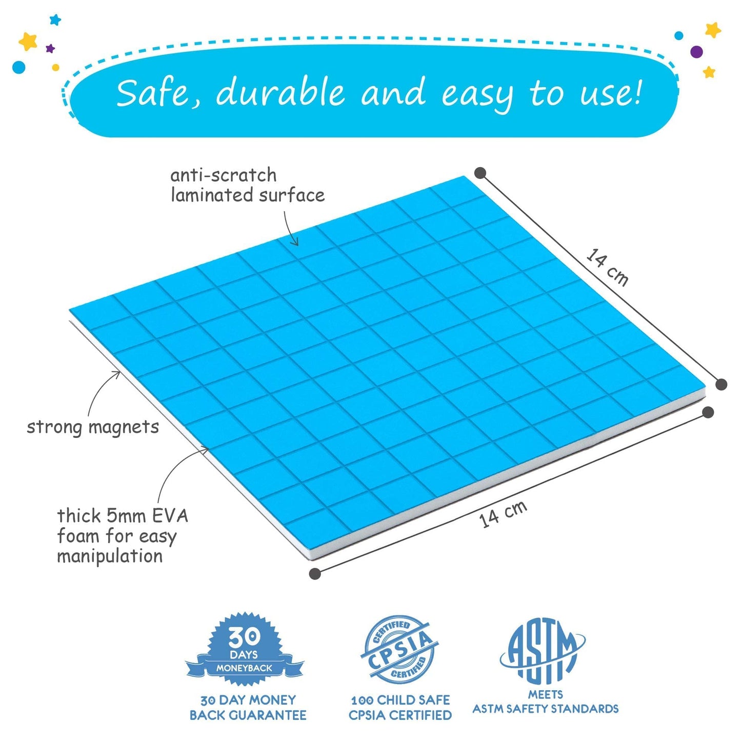 Simply magic 26 Educational Posters for Kids & 131 PCS Magnetic Base Ten Blocks