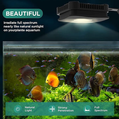 Lominie LED Aquarium Light, Full Spectrum Fish Tank Light, Clip on Freshwater Planted Light Adjustable Gooseneck for Freshwater Coral Fish Tanks, Dimmable Nano Refugium Tank Light Supports Remote Wifi