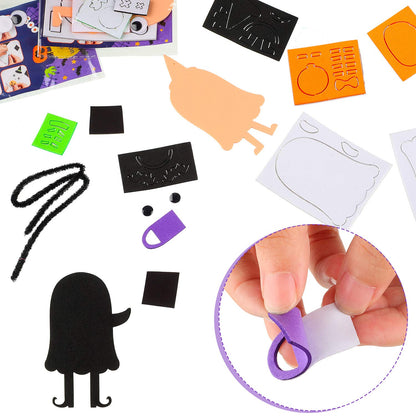 12 Pieces Foam Ghost Magnet Craft Kit Halloween Refrigerator Magnets DIY Self Adhesive Foam Magnet for Halloween Party Decorations
