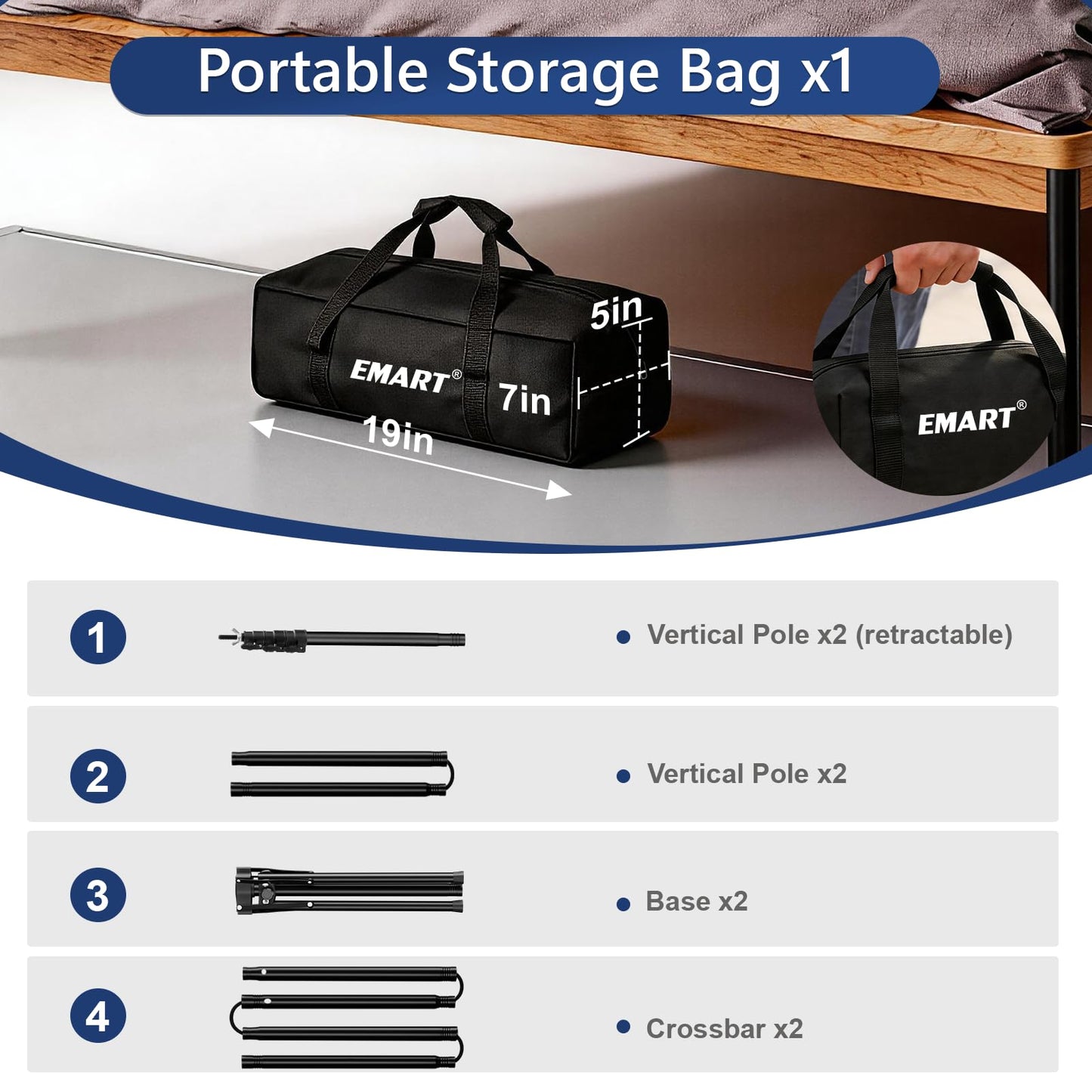 EMART 3-in-1 Backdrop Stand Kit 10x8.5 ft for Photography Studio, T-Shape Banner Back Drop Stand for Party, Wedding, Dectoration, Background Stand for Photo Video Studio with Carry Bag, 8 Clamps