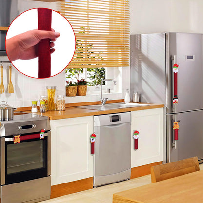 KATUMO Christmas Refrigerator Handle Covers, 8PCS Kitchen Appliance Handle Protectors - Adorable Snowman Design, Fridge & Microwave Oven & Dishwasher Safe