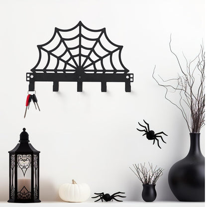Reallnaive Cobweb Over The Door Hooks Christmas Gothic Bathroom Decor Creepy Hanger Wall Mount Rack Holder for Towel, Hat, Coat, Cloth, Keychain, Bag, Home Organizer