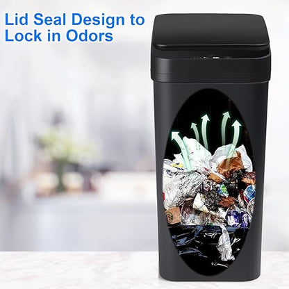 Anborry Bathroom Touchless Trash Can 2.2 Gallon Smart Automatic Motion Sensor Rubbish Can with Lid Electric Narrow Small Garbage Bin for Kitchen, Office, Living Room, Toilet, Bedroom, RV