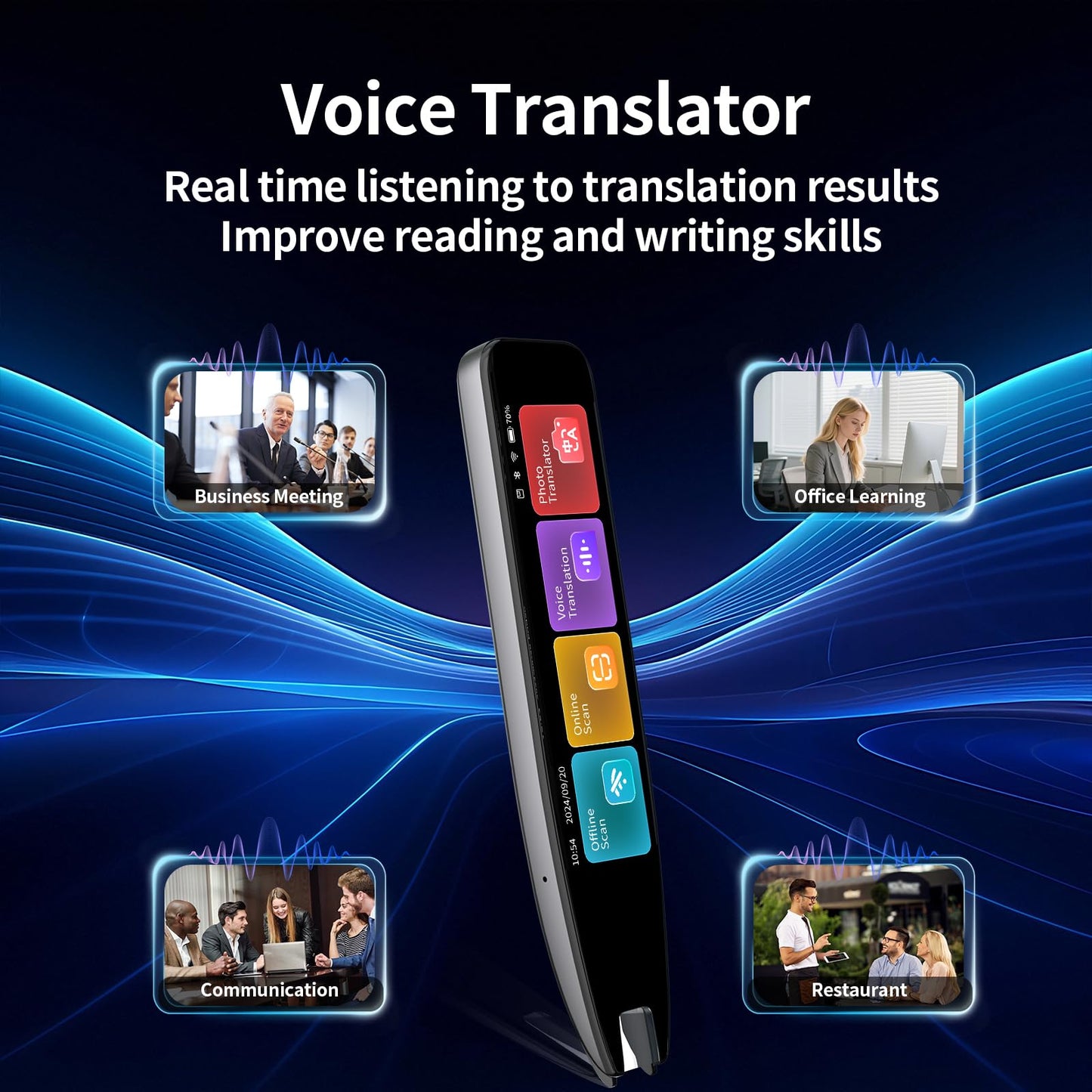 Translator Pen&Scan Reader Pen for Language Learners&Dyslexia&Learning Difficulties& Adults,OCR Translation Pen&Pen Scanner,Text to Speech Device for 142 Language(Grey)