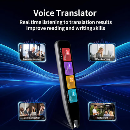 Translator Pen&Scan Reader Pen for Language Learners&Dyslexia&Learning Difficulties& Adults,OCR Translation Pen&Pen Scanner,Text to Speech Device for 142 Language(Grey)