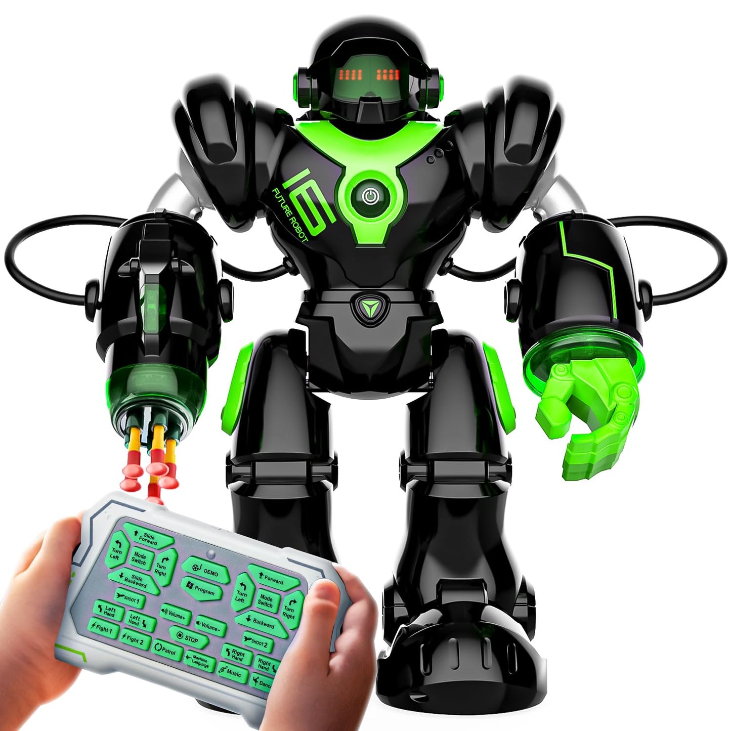 BEZGAR TR300 Robot Toys for Kids - Smart Programmable, Dancing Remote Control Emo Robot with 22 Actions, Supporting 78 Changing Expression, for Kids, 3 4 5 6 7 8 Year Old Boy Birthday