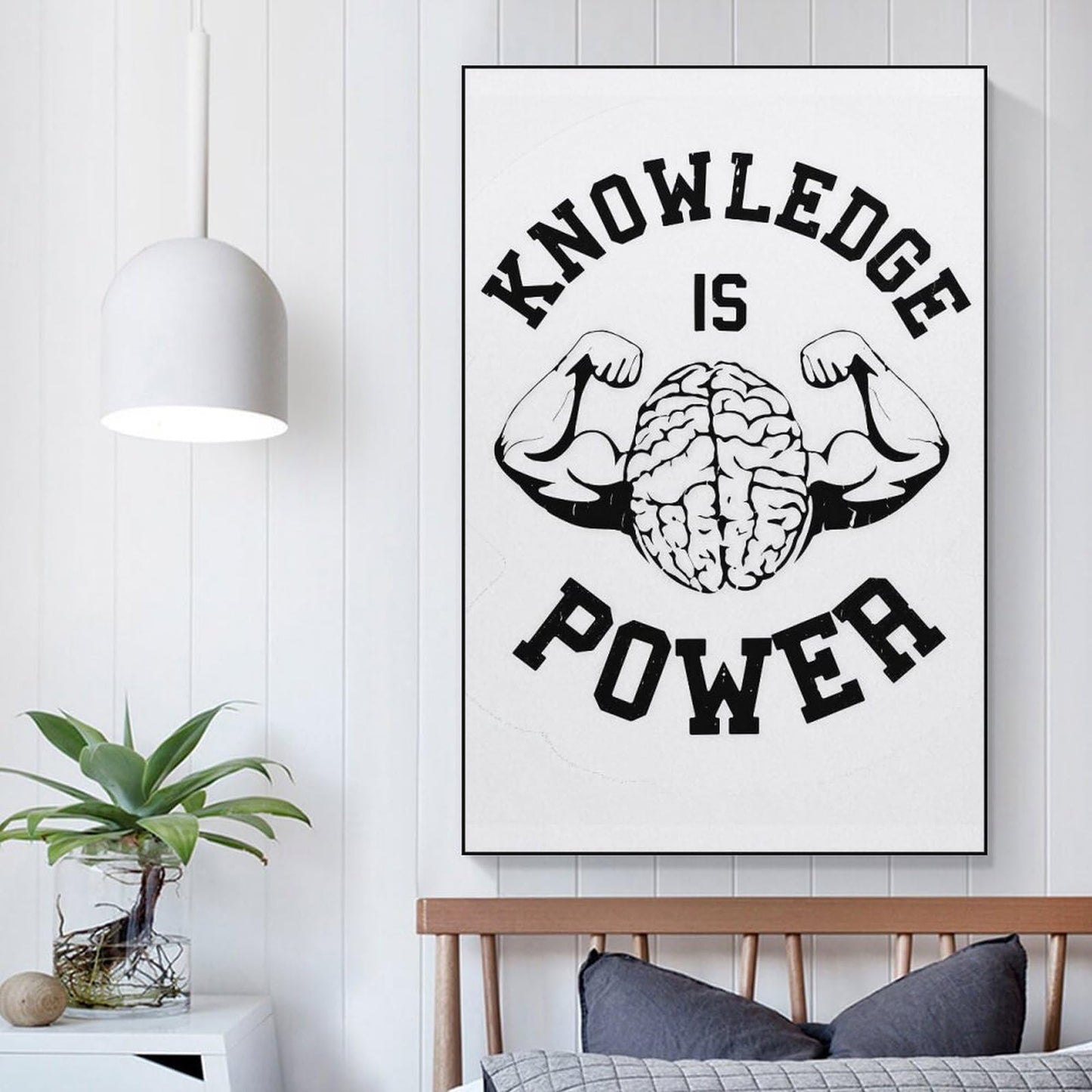 JHXNJDPOST Inspirational Poster Knowledge Is Power Educational Canvas Wall Art Aesthetic Decorative Painting Living Room Classroomstyle-11 12x18inch(30x45cm)