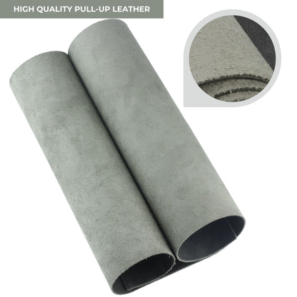 Toprank Genuine Leather Sheets for Crafts 6"X12" Precut Full Grain Leather Tooling Leather (1.6mm) Cowhide Leather Pieces Square, Gray