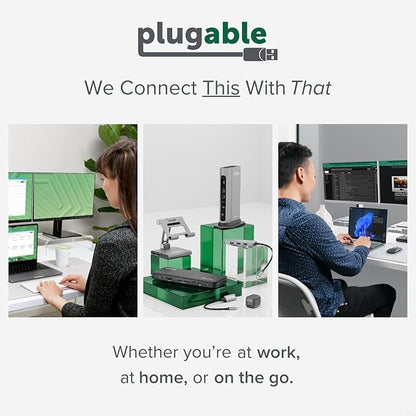 Plugable USB-C Dock with 4K HDMI and 60W Charging, Compatible with Thunderbolt 3/4, USB4, and USB C macOS, Windows, and Chromebook 1Gbps Ethernet, 3X USB 3.0, 2X USB 2.0, Driverless