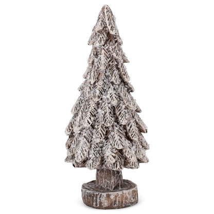 Transpac Rustic Snowy Tree Cream and Brown 5 Inch Resin Figurine Set of 3