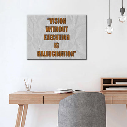 Motivational Wall Art Canvas Inspirational Entrepreneur Quotes Execution Poster Print Positive Picture Painting for Home Bedroom Office Wall Decor Framed Ready to Hang [24''W x 18''H]