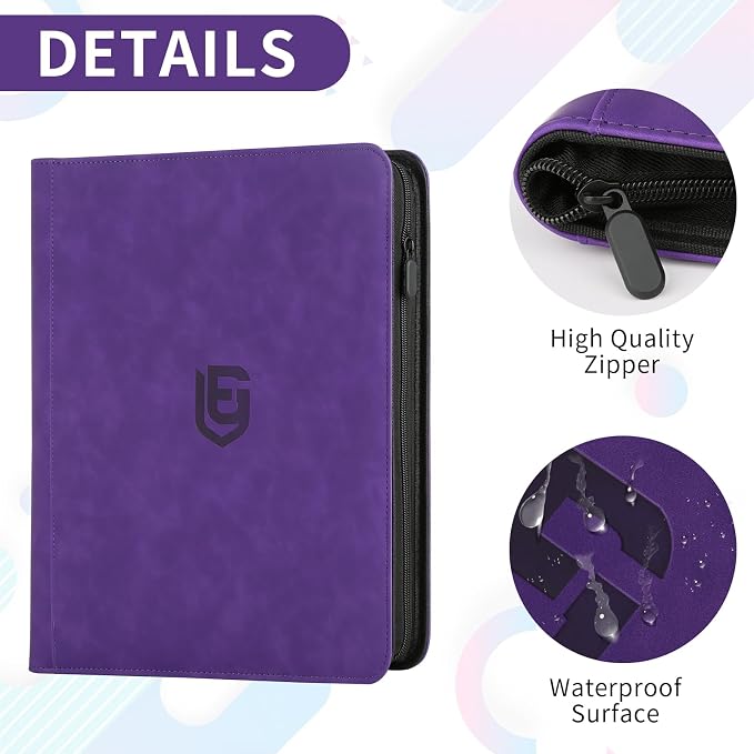 12 Pocket Card Binder,720 Pocket Trading Card Binder，Side Loading Collectible Card Albums for MTG, for TCG Football, Sports, Game Cards Purple