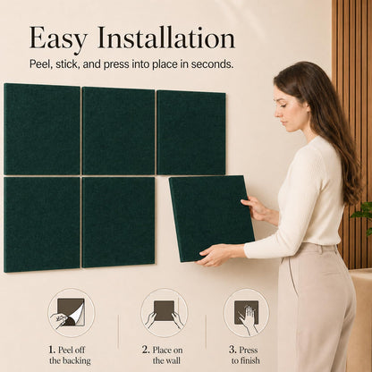 Baysola Felt Bulletin Board Panels 48 x 36 Inch Self Adhesive Wall Tiles Cork Board Alternative for Office Classroom Photos Notes 12 Pack