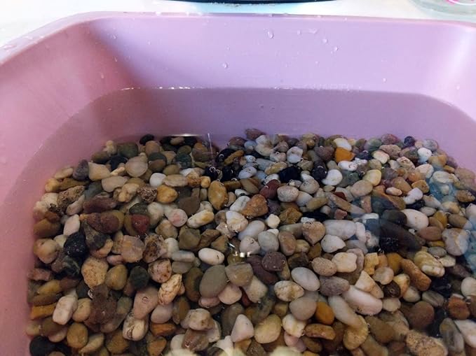 Voulosimi River Rock Stones, Natural Decorative Polished Mixed Pebbles Gravel,Outdoor Decorative Stones for Plant Aquariums, Landscaping, Vase Fillers (9 LB, Mixed Colors)