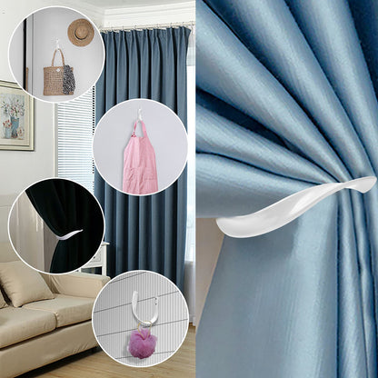 Sumnacon 2 Pcs Aluminum Alloy Curtain Holdbacks - Decorative Wall Mounted Drapery Tiebacks with Screws, Heavy Duty Window Treatment Holdbacks for Home Decor, White