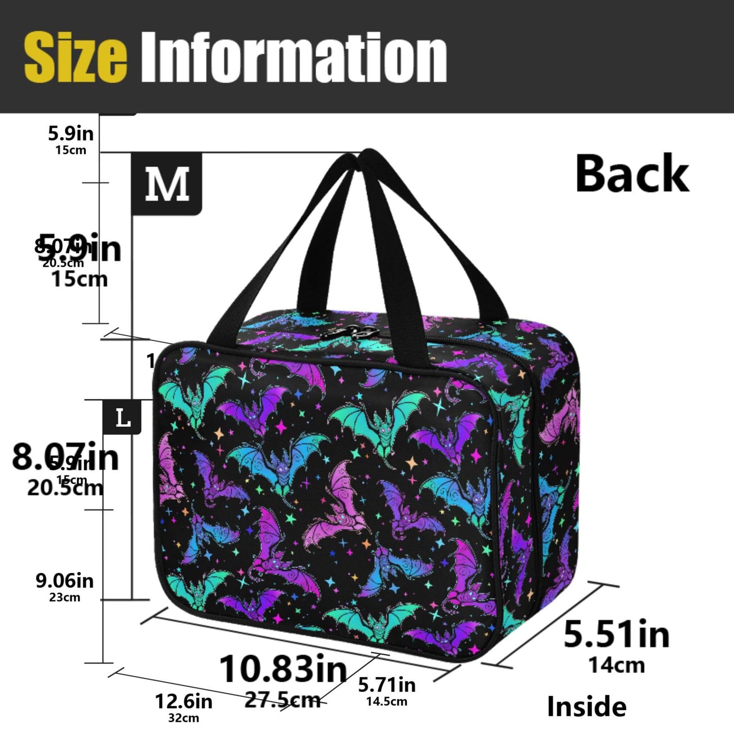 MNSRUU Hanging Toiletry Bags for Women Travel, Gothic Halloween Luminous Bats Toiletry Organizer Portable Travel Toiletry Bags Clear Wash Bags Makeup Bag Cosmetic Bag
