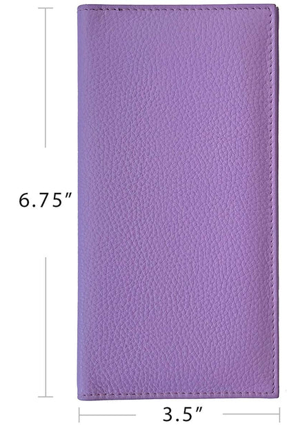 123 Cheap Checks Light Purple Basic Genuine Leather Checkbook Cover For Men & Women