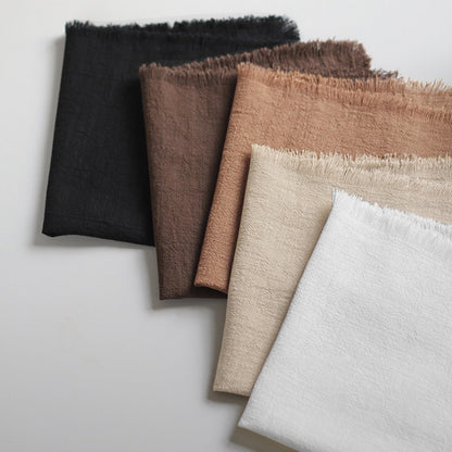 Ayuzawa Handmade Cloth Napkins 100% Cotton Napkins with Fringe，Delicate Handmade Cloth Napkins for Dinners, Parties, Weddings and More，18 x 18 Inch Set of 6 - Black