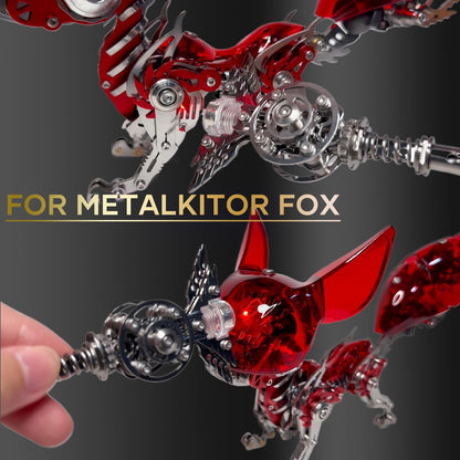 Metalkitor 3D Metal Puzzles for Adults, Magic Wand for Metalkitor Giant Mantis and Fox Model- Steampunk DIY Ornament - Assembly Jigsaw Crafts Brain Teaser - Perfect Desk Decor and Gift Choice(100+PCS)