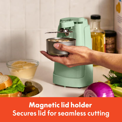 bella Electric Can Opener and Knife Sharpener, Multifunctional Jar and Bottle Opener with Removable Cutting Lever and Cord Storage, Stainless Steel Blade, Surf