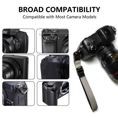 Camera Wrist Strap with Quick Release & Anti Drop Lock, Adjustable Secure Hand Strap for DSLR Cameras (Compatible with Canon, Nikon, Sony)