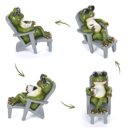 Magicnight Little Frog Garden Statue with mini Patio Mushroom Solar Lights Outdoor Figurines Halloween Home Decor Fairy Garden Accessories Small Lawn Ornaments 4.5"x4.5"x2.6"