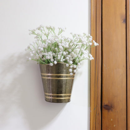 Hosley Set of 2 Zinc Finish Wall Planter with PVC Linner 6.25" L x 4" W x 10" H, Ideal Gift for Floral ArrangementsWedding Home Office Party DIY Indoor Outdoor Garden Patio