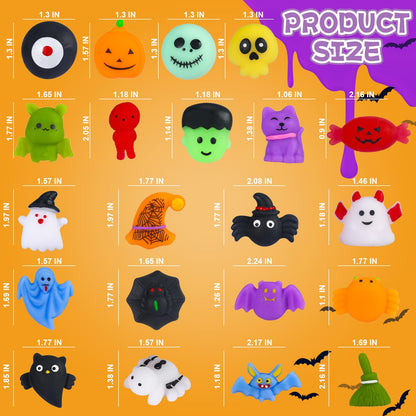 68Pcs Halloween Squishy Toys for Kids, Halloween Party Favors, Trick or Treat Goodie Bag Fillers, Kawaii Squishy Halloween Toys Gifts for Boys Girls Classroom Rewards