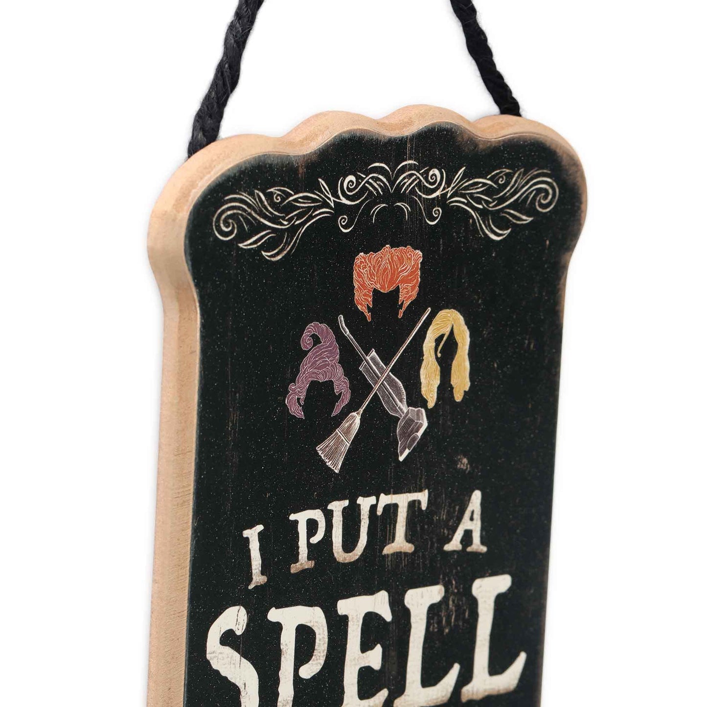Disney Hocus Pocus I Put a Spell On You Hanging Wood Wall Decor - Spooky Sanderson Sisters Sign for Halloween Decorating