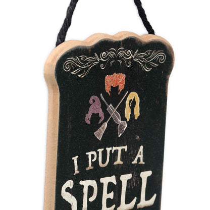 Disney Hocus Pocus I Put a Spell On You Hanging Wood Wall Decor - Spooky Sanderson Sisters Sign for Halloween Decorating