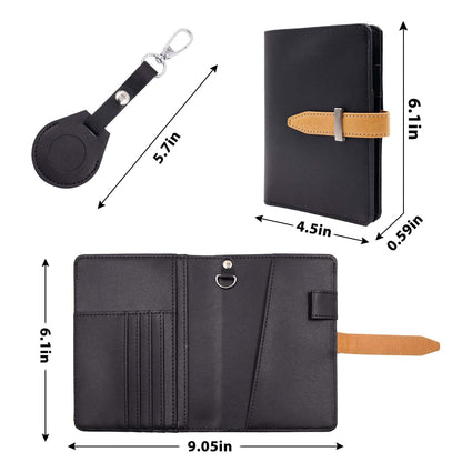 Deziliao Passport wallets, Mulit-purpose RFID Blocking Passport Holder AirTag Wallet, Travel Wallet（Black）