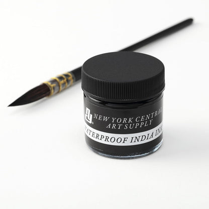 New York Central® India Ink 16oz Bottle - Make an Impact with Matte Black India Ink, Perfect for Artists, Calligraphy, Illustrations, & More!