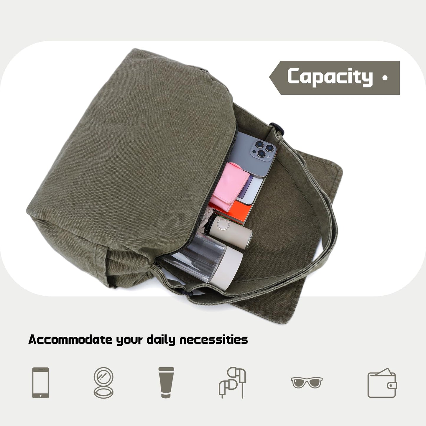 Freie Liebe Canvas Messenger Bag for Women and Men Casual Satchel Crossbody Shoulder Sling Bags