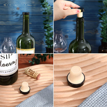 Yookeer T-shaped Stopper Cork Wine Bottle Stoppers Reusable Wine Sealing Plug for Beer Bottles DIY Craft(Black,144 Pieces)