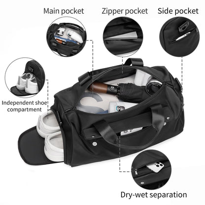 UMydeal Gym Bags for Men, Small Duffle Bag for Travel, Waterproof Overnight Bag with Shoe Compartment, Cordura Sports Bag for Fitness/Short Trip