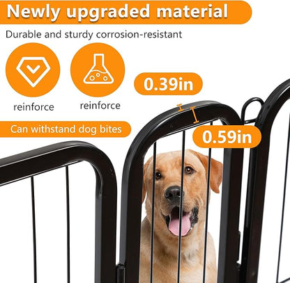 BestPet Dog Playpen, 40 Inch 8 Panels Pet Exercise Pen, Indoor Outdoor Dog Fence for RV, Camping, Yard, Black