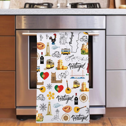 JNIAP Portugal Kitchen Towel Portugal Gifts Portuguese Kitchen Towels Portugal Housewarming Gift Portugal Dish Towels(Portuga KT)
