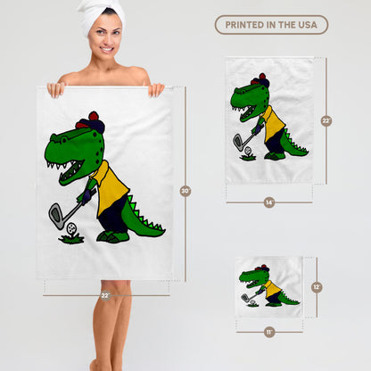 3D Rose TWL_240039_1 Funny Alligator Playing Golf Towel, 15" x 22"
