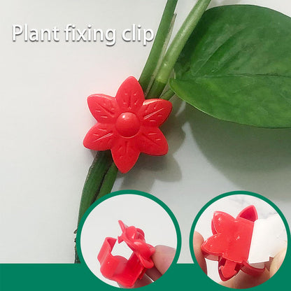 100 Pcs Plant Wall Clips with Acrylic Adhesive Sticker, Plant Climbing Wall Fixture Clips, Plant Support Clips, Self-Adhesive Hook Vine Plant Clips for Indoor Outdoor Decorations (Plum blossom-Yellow)