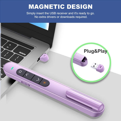 QUI Presenter Clicker Bundle | BK600 Slim-Shaped USB A Purple & BQ100 Remote-Shaped USB A Black