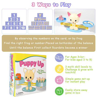 Puppy Balance Counting Toys, Cool Math Learning Games for Boys and Girls, Educational Number Toy Preschool Puppy Balance Counting Toy, Fun Children's Gift STEM Math Games Toys for Kids Age 3+(63 PCS)