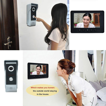 Wired Video Intercom System, 7 Inches Video Doorbell Door Phone System, HD Camera Kits Support Unlock, Monitoring, Dual-Way Intercom for Villa Home Office Apartment