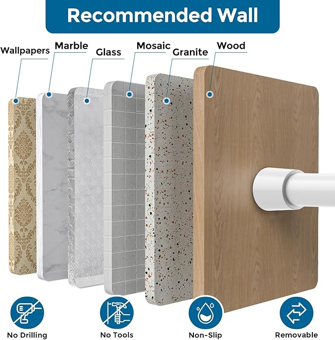 AIZESI 2pcs Spring Tension Rods Adjustable 26 to 39 inch Small Tension Curtain Rod No Drilling Expandable Spring Loaded Curtain Rod,Suitable for Doors and Windows 28 to 36 inch, White