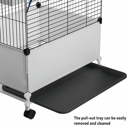 STILLCOVE Medium Flight Bird Cage, Black Parakeet Cages with Rolling Stand & Wheels, Wide Birdcage for Parrots Cockatiels Conure Budgie Canary Finch Lovebird