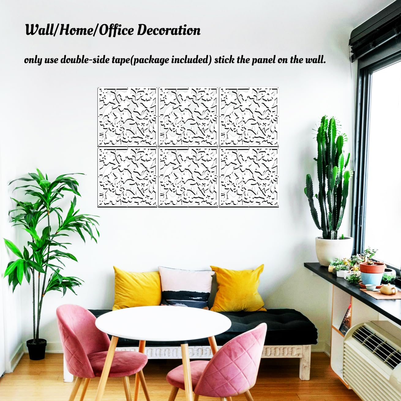 Lchen Hanging Room Divider Panel, 12 Pieces White Screen Panels Solid Board Cut Room Partition Home Decoration(Mixed,15.7"x15.7"x0.03")