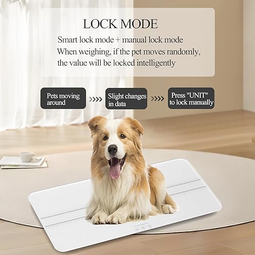 Digital Pet Scale Measuring Range 0.45lbs-220lbs Digital Pet Scale for Small-Medium Dogs/Large Cat Dog Scale is not Suitable for Large Dogs (White)