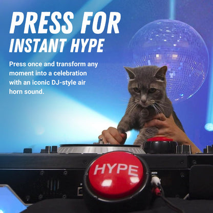 Sound RX “The Hype Button” Hip Hop Air Horn Sound Effect Button – DJ Party Noise Maker, Funny Desk Toy & Celebration Buzzer (Batteries Included)