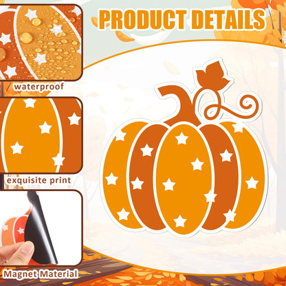 Hoteam 30 Pcs Thanksgiving Fall Pumpkin Refrigerator Fridge Magnets Orange Buffalo Plaid Pumpkin Car Magnets Decoration Thanksgiving Garage Door Magnetic Decals Stickers for Home Mail Box Party Favors